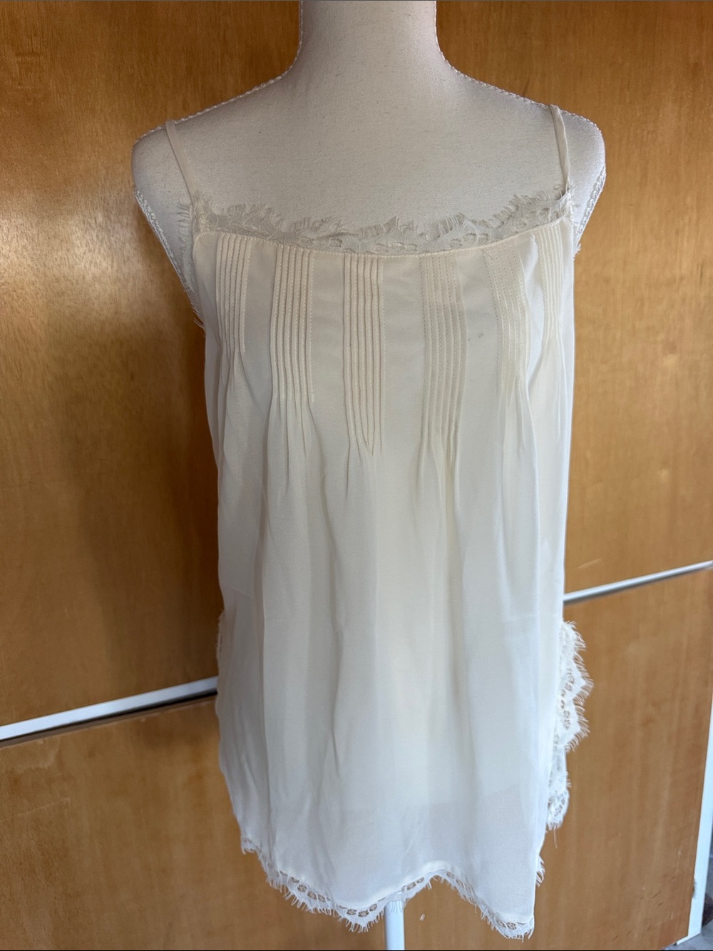 Wayf Cream Lace-Trim Tank